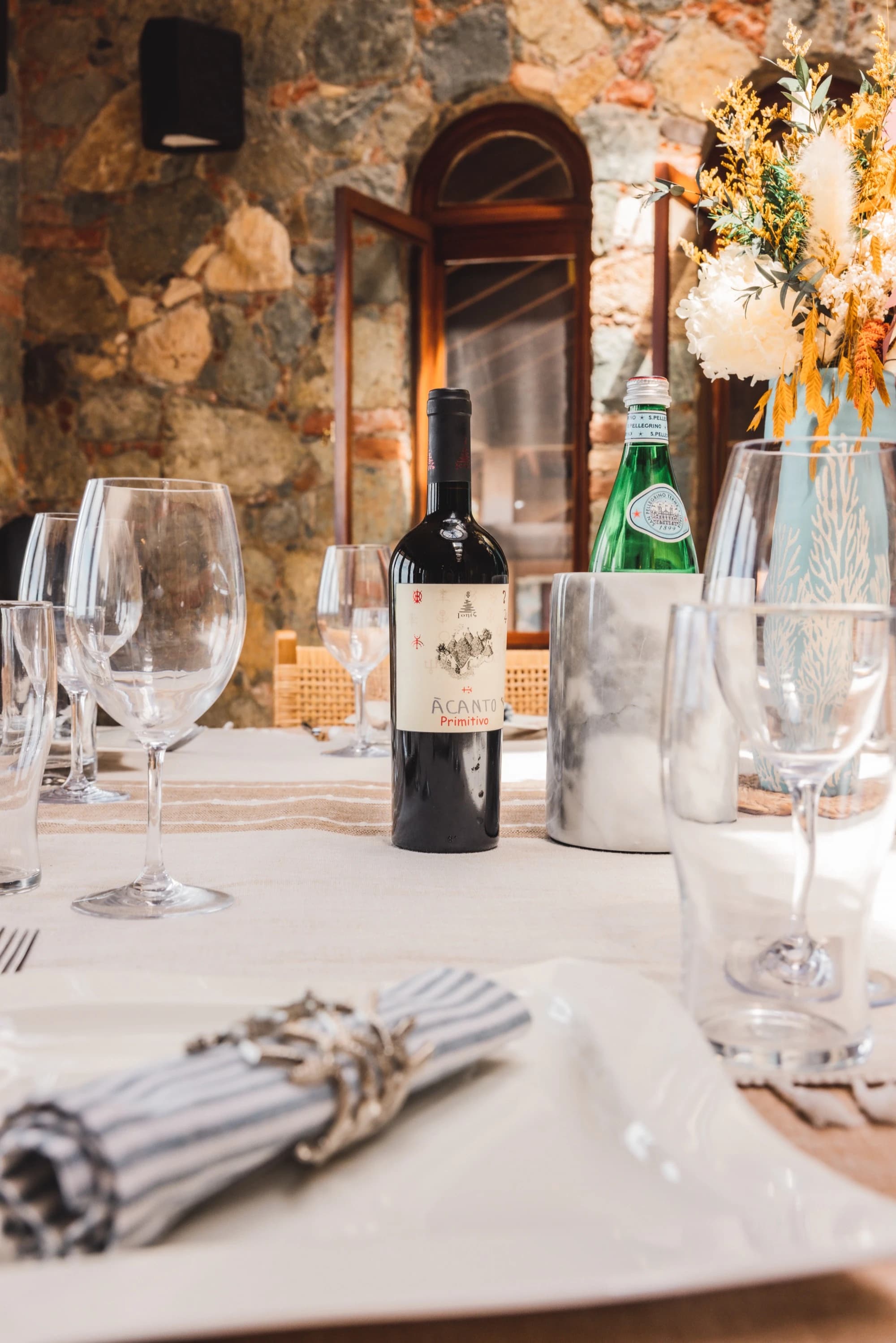 Formal dining table with wine setting at Valhalla St John villa