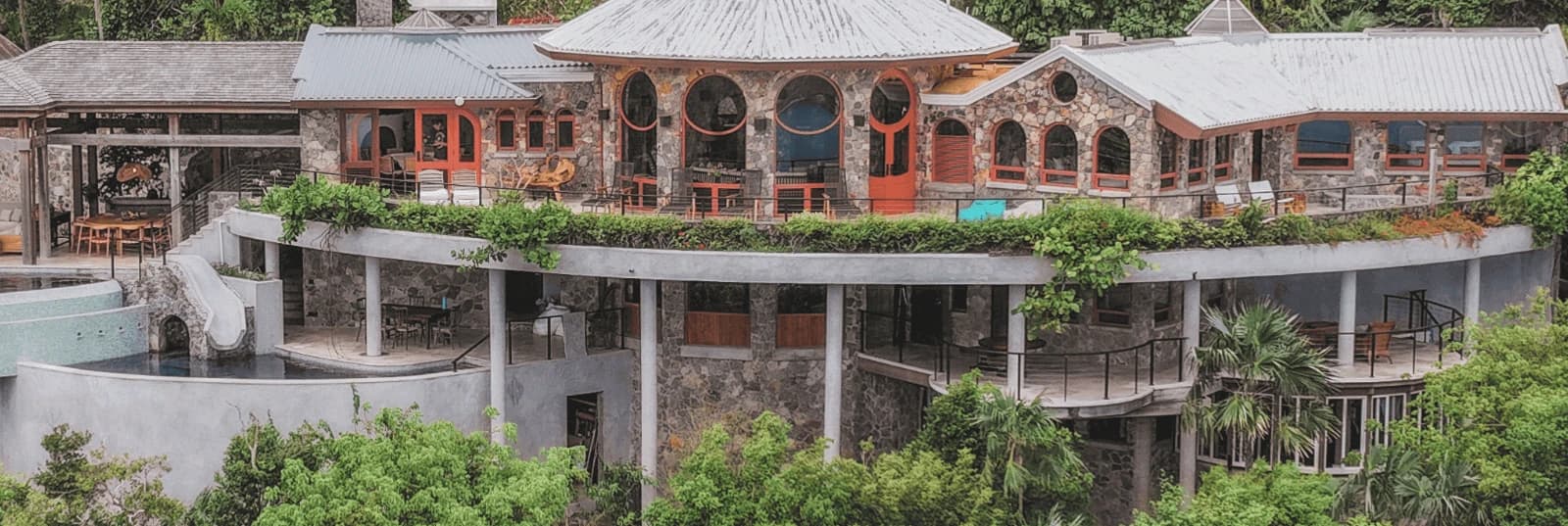 The Valhalla Experience — panoramic view of Valhalla St John villa above Cinnamon Bay, Catherineberg, St. John USVI
